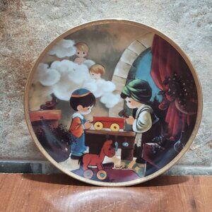 Precious Moments Carpenter Shop Collector Plate Bible Story Plate Collection Sam